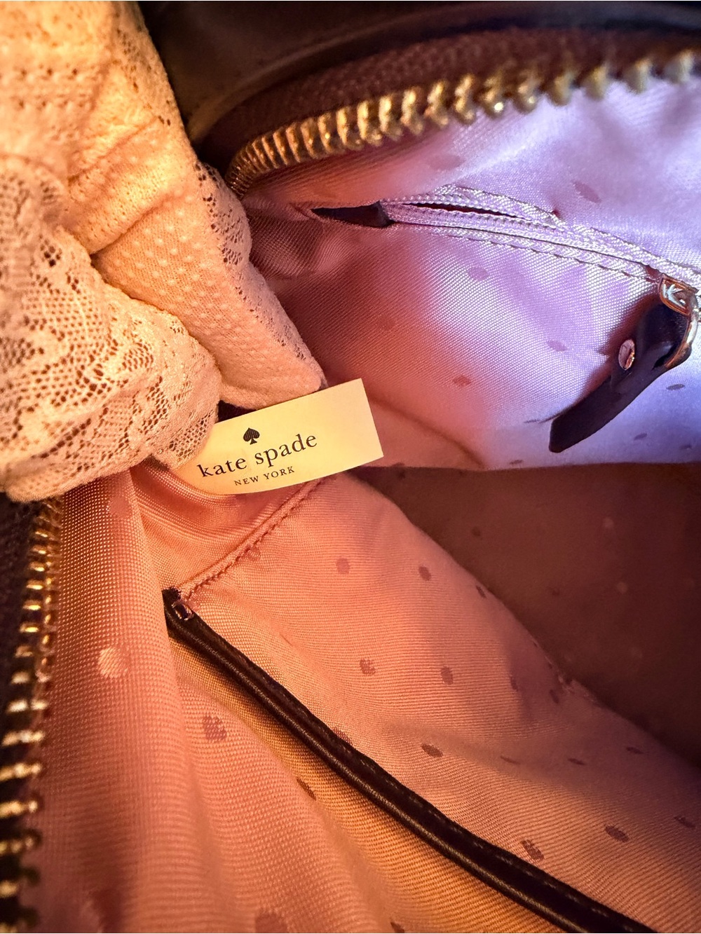 Kate Spade Eggplant Quilted Leather Shoulder Bag w/Gold Hardware (GUC) - Picture 9 of 17